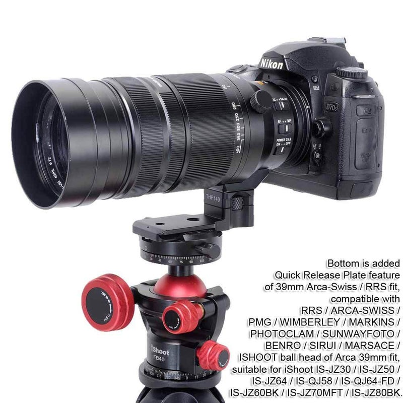 iShoot Lens Collar Replacement Foot Tripod Mount Ring Base Compatible with Panasonic Leica DG Vario-Elmar 100-400mm f/4-6.3 ASPH Power OIS, Lens Support Holder with Arca Fit Dovetail - Image 5